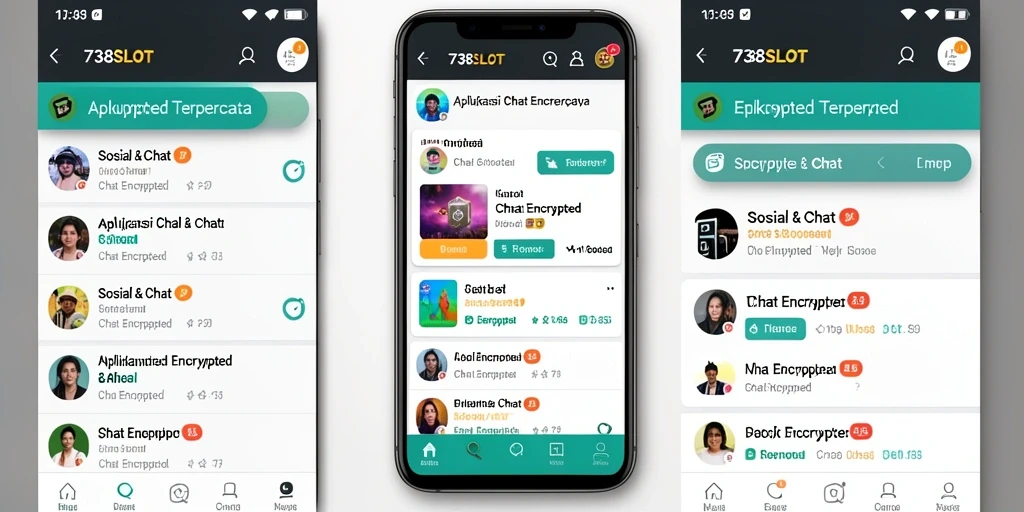 Antarmuka aplikasi Chat Encrypted 738SLOT yang sederhana dan aman.