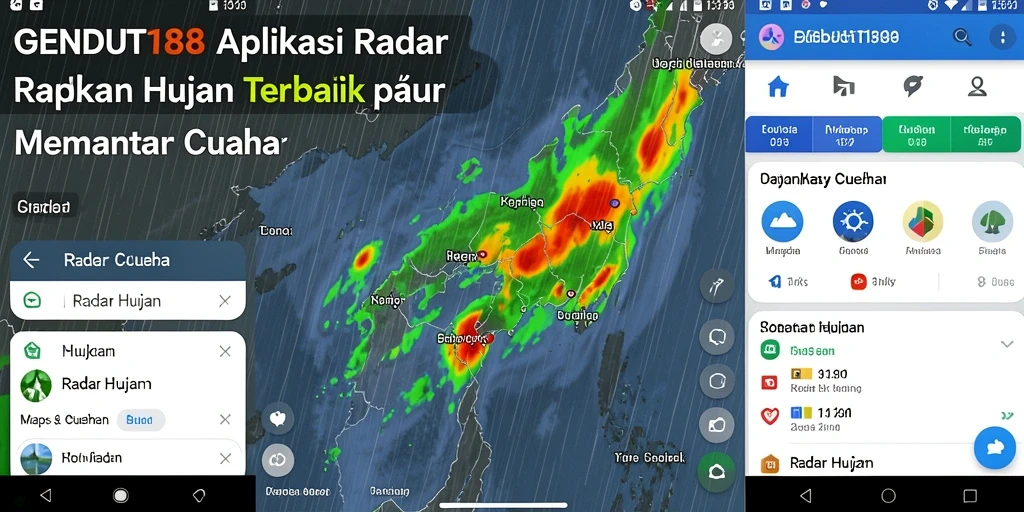 Antarmuka aplikasi GENDUT188 menampilkan radar hujan yang jelas dan informatif.