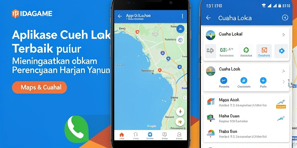 Tampilan antarmuka IDAGAME dengan informasi cuaca lokal yang jelas.