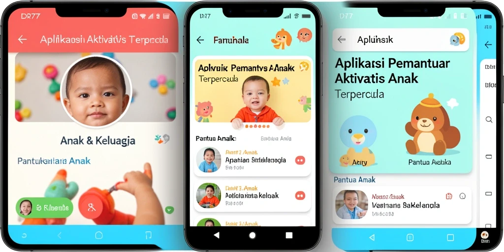 Antarmuka aplikasi IDR77 yang intuitif dan mudah digunakan untuk pemantauan anak.