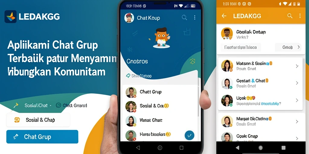 Antarmuka utama <strong>LEDAKGG</strong> menampilkan fitur-fitur Chat Grup yang menarik dan mudah digunakan.