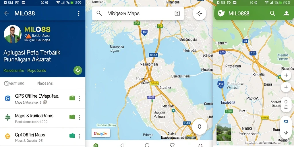 Antarmuka sederhana dan fungsional MILO88 untuk GPS Offline Maps.