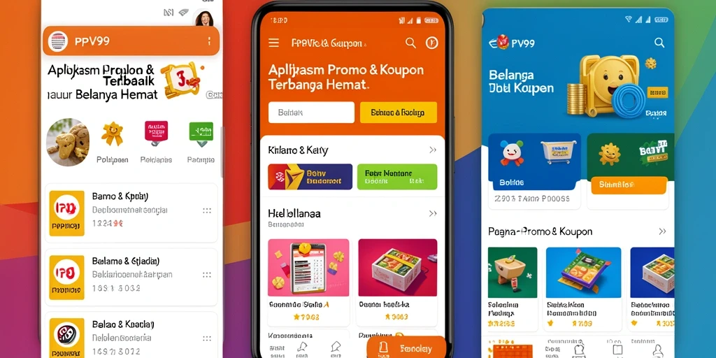Tampilan antarmuka aplikasi PPV99 yang menarik dan fitur promo.