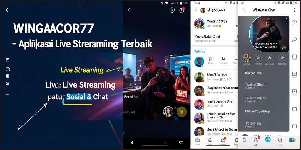 Tampilan antarmuka WINGACOR77 saat siaran langsung dengan fitur chat.