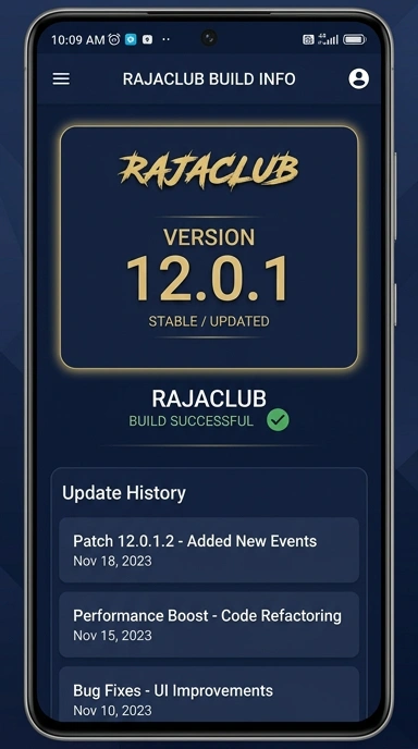 Riwayat Versi Aplikasi rajaclub di Android